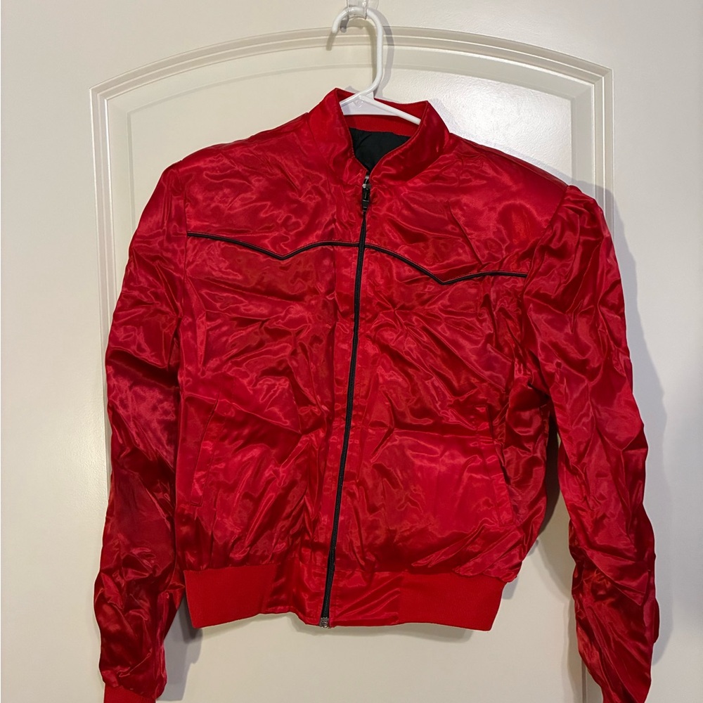 American West Vibrant Red Bomber Jacket